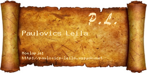 Paulovics Leila névjegykártya